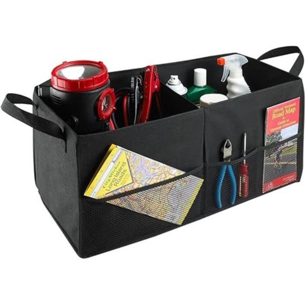 Fold Away Car Trunk Organizer, Black, 22" x 10" x 11", Non-Slip